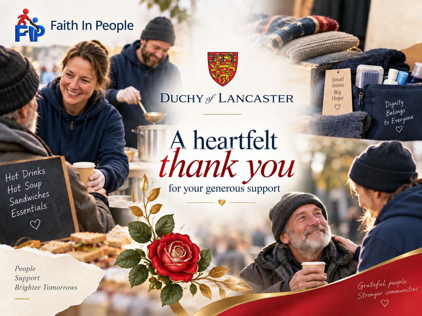 Faith In People thank you to the Duchy of Lancaster